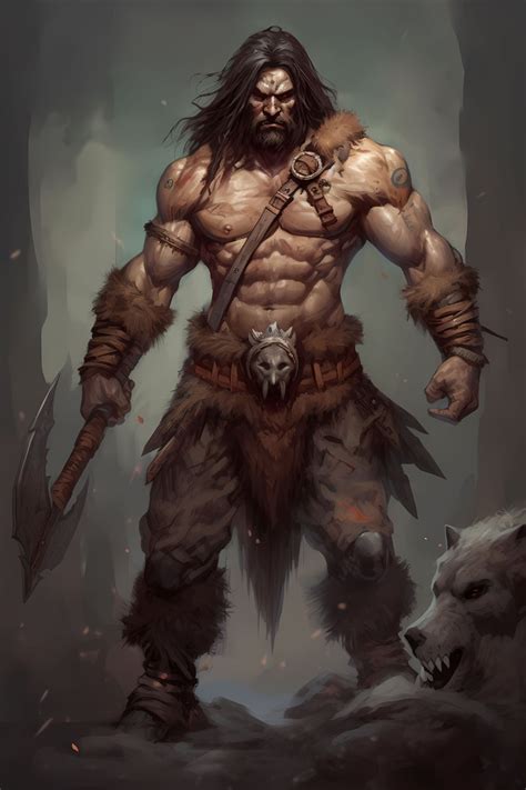 Barbarian Character Art Portraits For Dungeons Dragons And Other