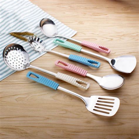 Pcs Stainless Steel Spatula Spoon Colander Cooking Tool Anti