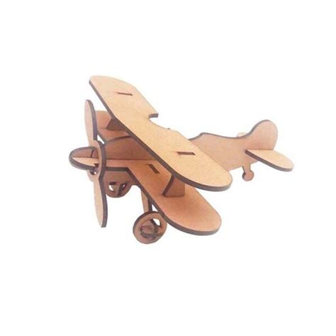 Kit 25 Mini Avião Biplano 8 cm mdf 3d Príncipe aviador MadeiraMadeira