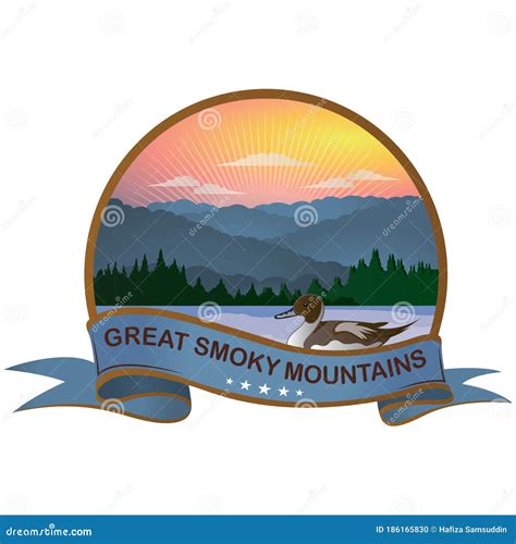 Great Smoky Mountains Vector Illustration Decorative Design Stock