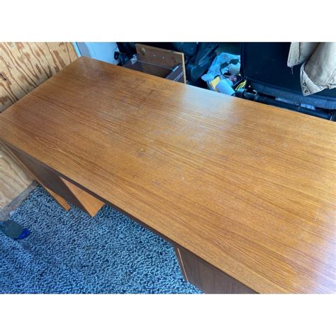 1990s Vintage Mid Century Modern Danish Domino Mobler Teak Desk Chairish