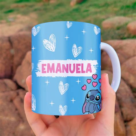 Arte Caneca Stitch Com Nome - Arte Para Caneca Stitch e Angel Com Nome (2 artes) - Arquivo Digital ...