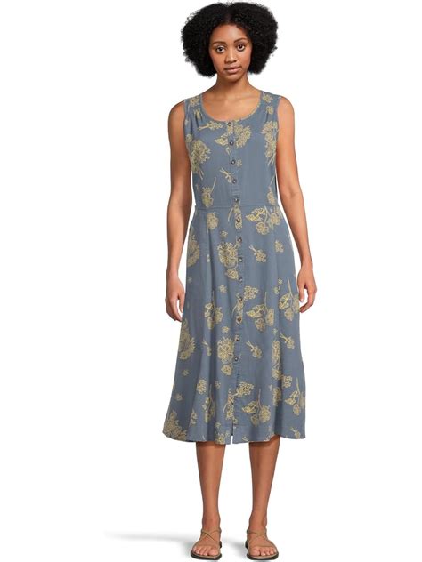 Horny Toad Rose Marie Dress Rosewood Placement Print FREE SHIPPING