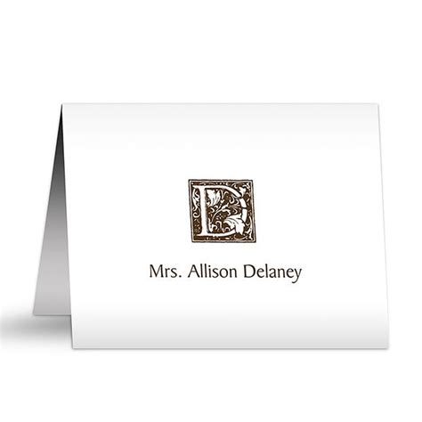 Floral Monogram Personalized Note Cards