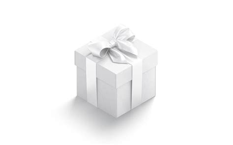 Caja De Regalo Cuadrada Blanca Con Lazo De Cinta Embalaje Decorativo