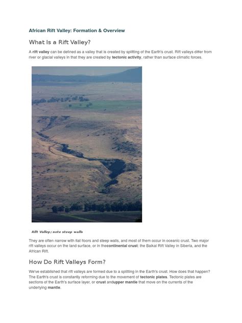 African Rift Valley Pdf Rift Plate Tectonics