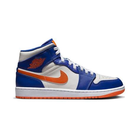 Nike Air Jordan 1 Mid Knicks Blue Game Royal Rush Orange Phantom