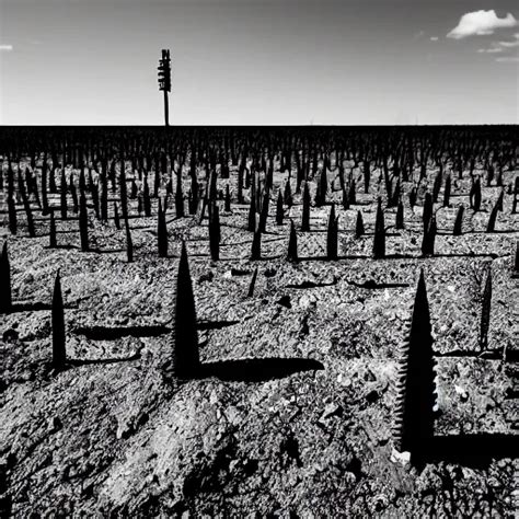radioactive spike field, monolithic granite spikes, | Stable Diffusion ...
