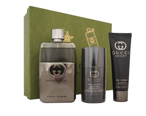 Gucci Duft Set Gucci Guilty Pour Homme Edt 90ml Deostick 75ml And Shower Gel 50ml 1 Tlg