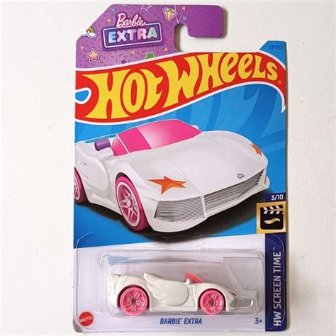 Miniatura Carrinho Hot Wheels Boneca Barbie Extra Branco Mattel