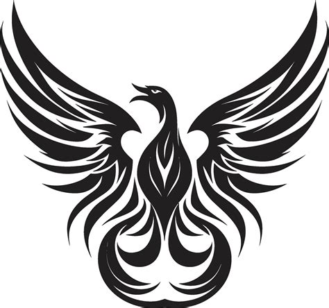 Phoenix Rising from Darkness Enchanted Feathered Symbol 32833558 Vector Art at Vecteezy