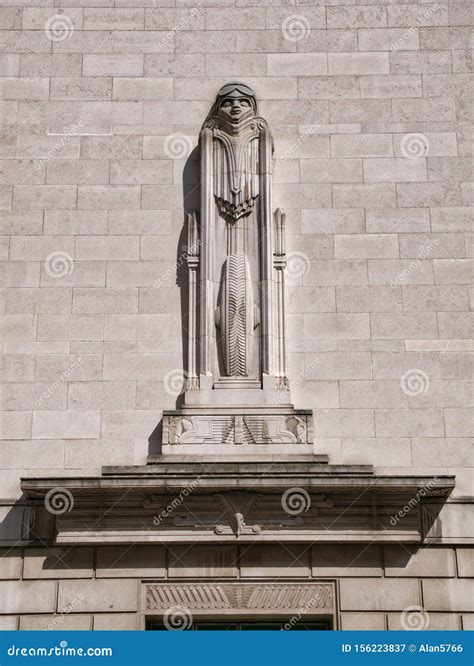 Art Deco Sculpture Speed, the Modern Mercury in Liverpool, UK Editorial