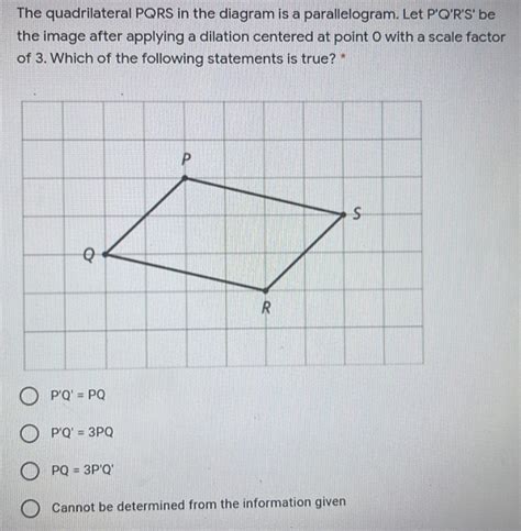 Solved The Quadrilateral PQRS In The Diagram Is A Parallelogram Let P