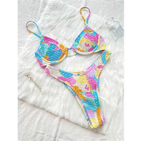 Sexy Triangle Bikini Set String Bikinis Patchwork Swimwear Push Up Swimsuit Women Micro Thong