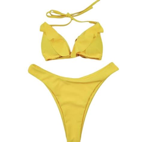 MAILLOT DE BAIN Bikini Sexy Bikini Sexy Bikini Sexy Bikiness Halter Bra Thong Maillot De Bain