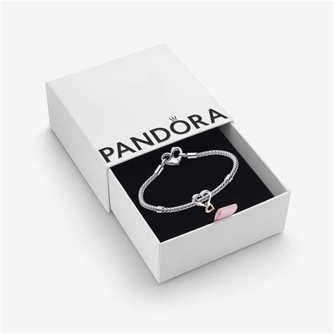 Pandora Moments Studded Chain Bracelet And Heart Charm Set