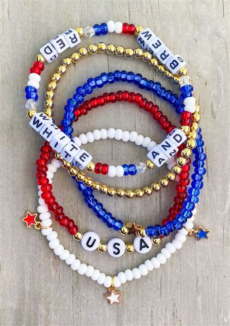 Red White And Brew Bracelet 4th Of July Bracelet Party In The Usa