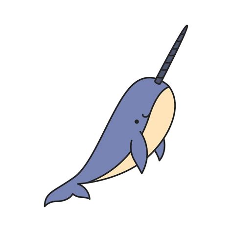 Premium Vector Cartoon Narwhal Isolated On White Background Vector