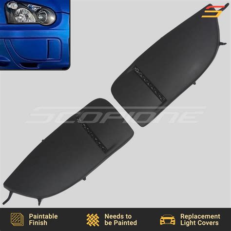 Plastic Fog Light Covers For Subaru 04 05 Wrx Sti Needs Paint