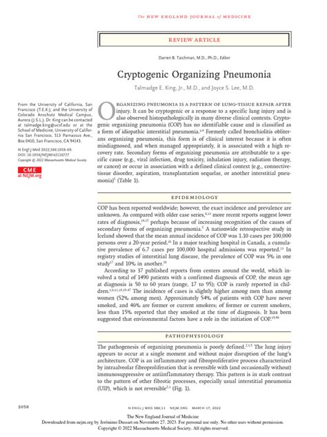cryptogenic organizing pneumonia