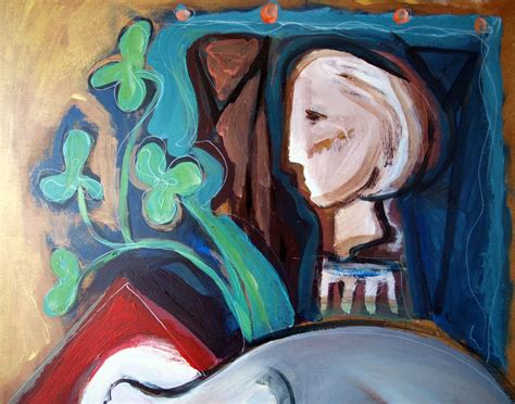 Nude Green Leaves And Bust Inspired By Picasso Acrylic Painting Catalin Ilinca Artfinder