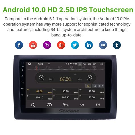 Android 12 0 9 Pouces Radio De Navigation GPS Pour 2010 Fiat Stilo Avec