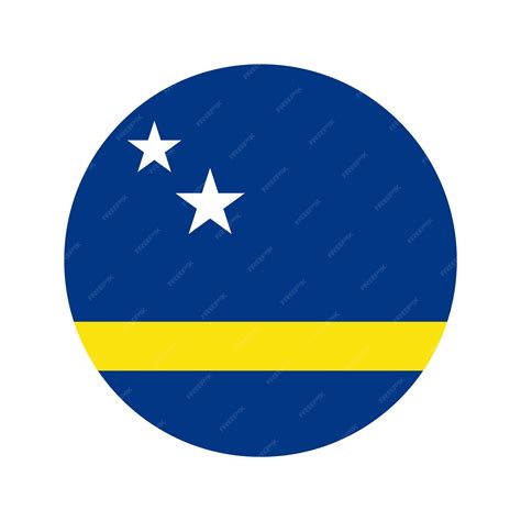 Premium Vector | Curacao Round flag
