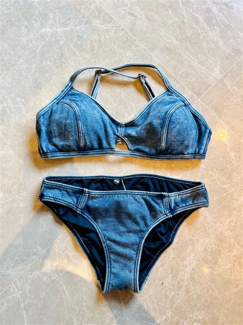 Seafolly Denim Bikini Women S Fashion Swimwear Bikinis Swimsuits On Carousell
