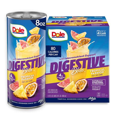 amazoncom dole digestive bliss flavored fruit juice drink tropical