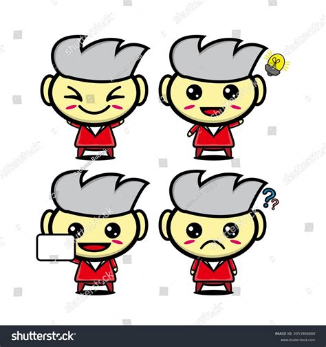 Cute Cartoon People Collection Vector Illustration Stock Vector ...