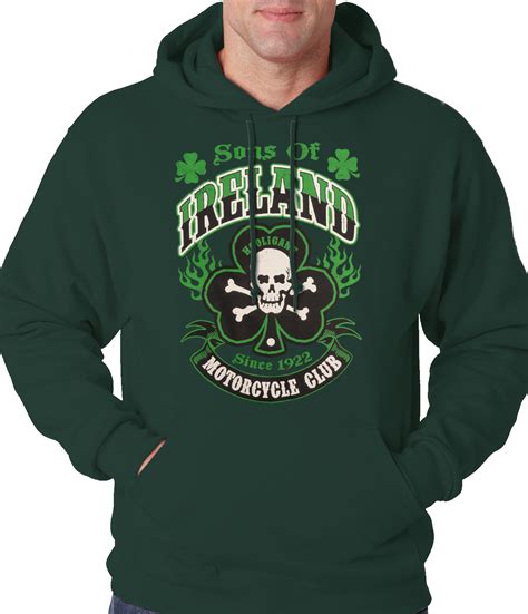 Sons of Ireland Shamrock Skull Biker Hoodie – Bewild