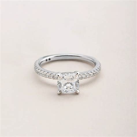 Pavé Cushion Cut Engagement Ring | Proud Diamond