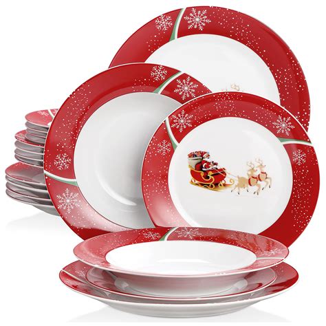 Buy Veweet Christmas Dinnerware Set For Piece Porcelain Christmas