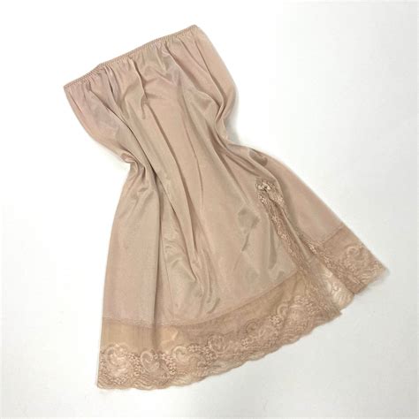 S Nude Lingerie Mini Slip Cream Lace Vassarette Half Slip Etsy