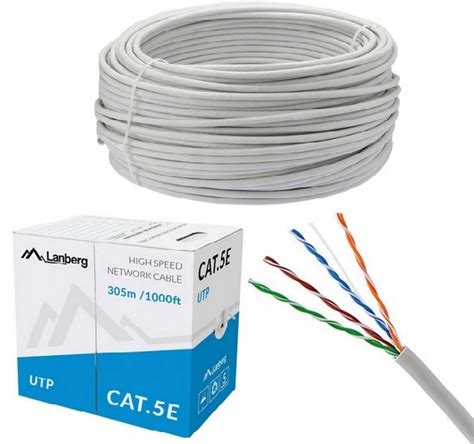 Kabel Sieciowy Lan Rj45 Utp 5e Ethernet Skrętka 50m Przewód Internetowy