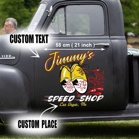 Pcs Personalized Hot Rod Garage Speed Shop Kustom Kultrure Old School Vinyl Stickers