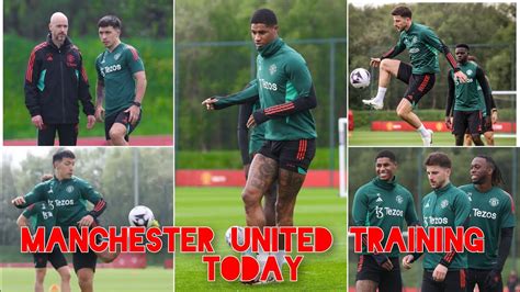 Man United Training For Arsenal Lisandro Martinez Marcus Rashford