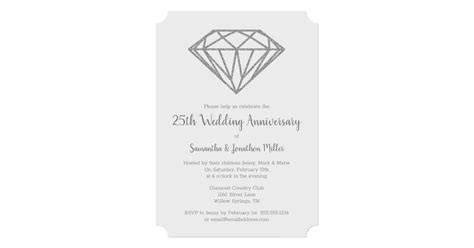 Diamond 60th Wedding Anniversary Invitation