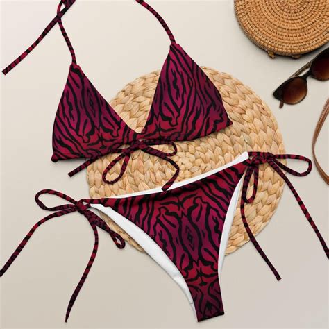 Hippy Pink Zebra Print String Bikini Etsy