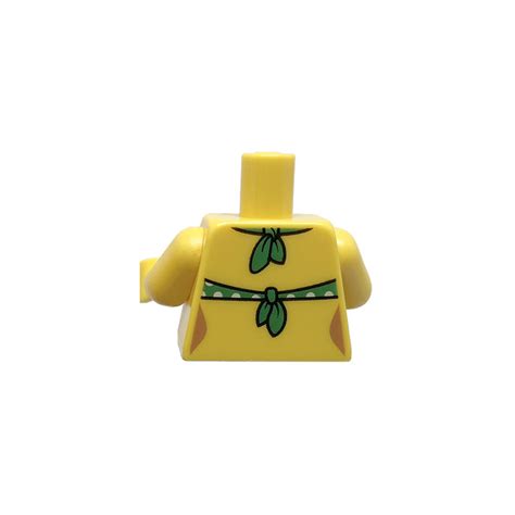 LEGO Yellow Beach Person With White Dotted Green Bikini Minifig Torso