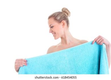 Portrait Pretty Naked Woman Covering Her Stock Photo 618454055 Shutterstock