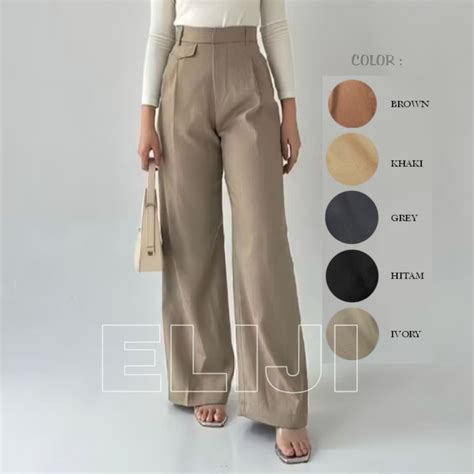 Jual Oro Pants Loose Pants Trouser Wanita Celana Kulot Highwaist