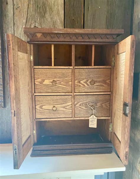 Small Antique Oak Cabinet Historic House Salvage