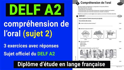 Delf A Compr Hension De L Oral Sujet Complet French Listening