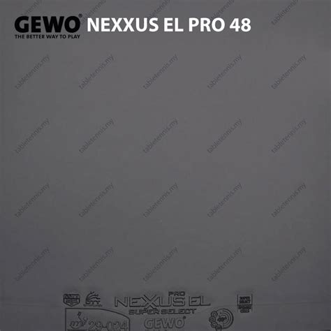 Gewo Rubber Nexxus EL Pro 48 Super Select Spin Elastic Table Tennis ...