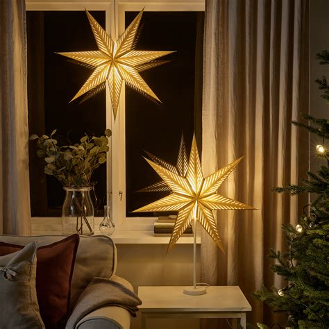 STRÅLA lamp shade brass-colour/stripe 70 cm | IKEA Latvija