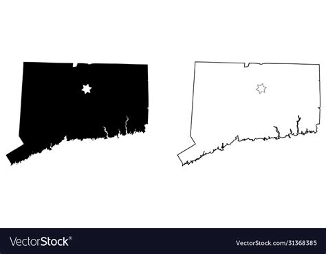 Connecticut ct state map usa with capital city Vector Image