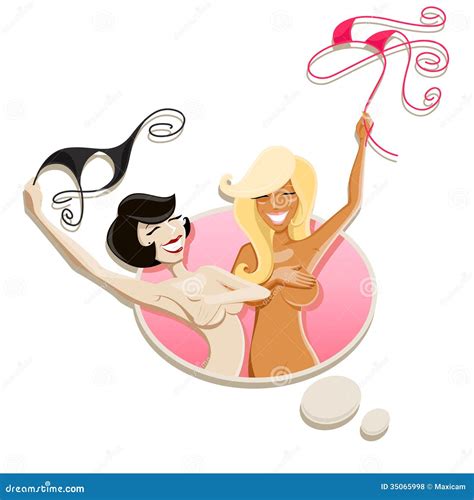 Think Bubble With Nude Bikini Girls Stock Vector Illustration Of Naked Disco