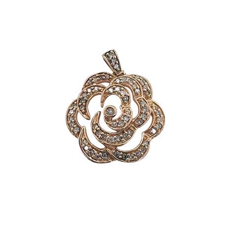14k Gold And Diamond Flower Pendant Acanthus Antiques