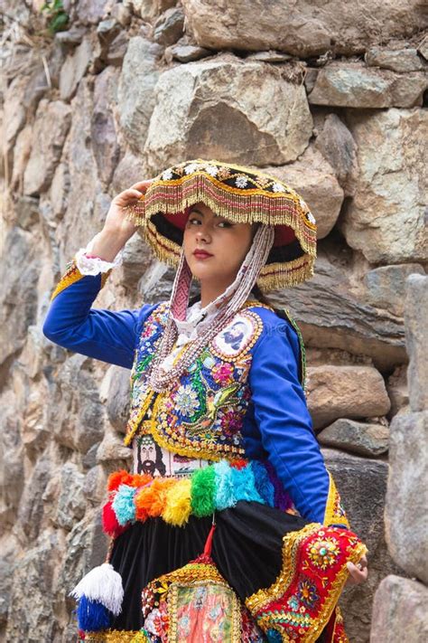 Beautiful Girl With Traditional Dress From Peruvian Andes Culture